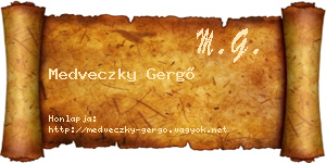 Medveczky Gergő névjegykártya